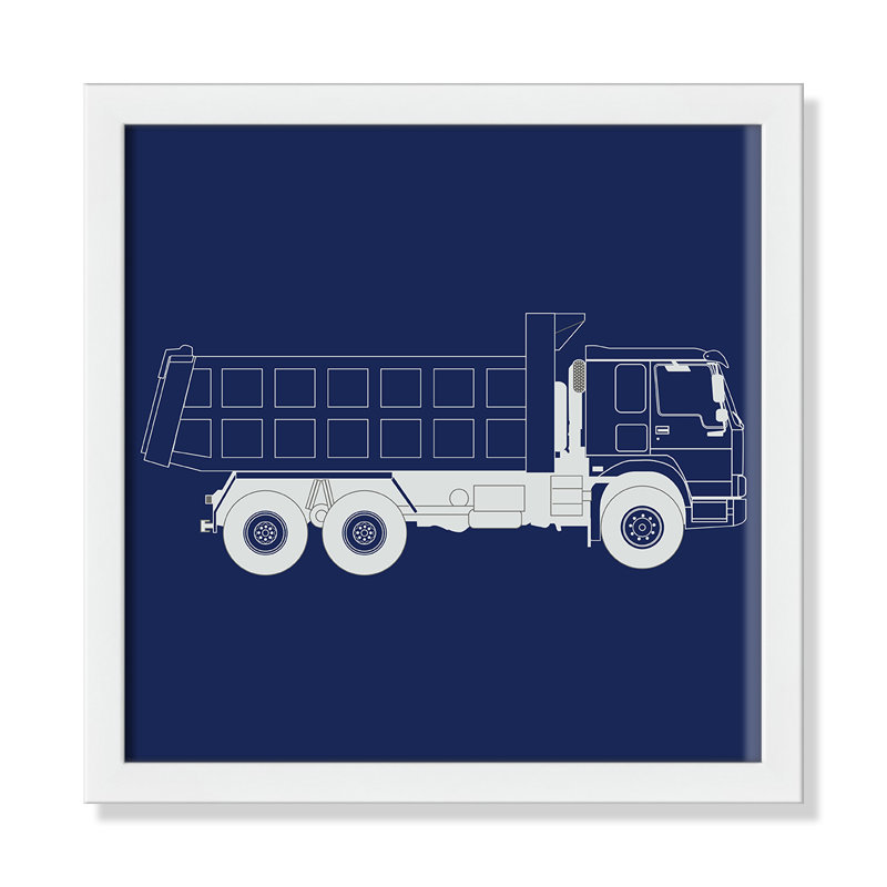 Art encadré Wild Camions, H 12 po x l 12 po x P 1,18 po, Encadré de boîte blanc
