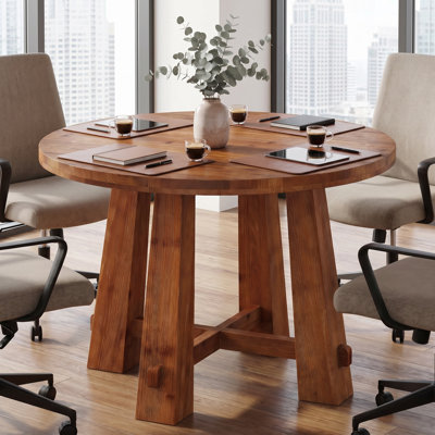 100.08cm Solid Wood Round Conference Table