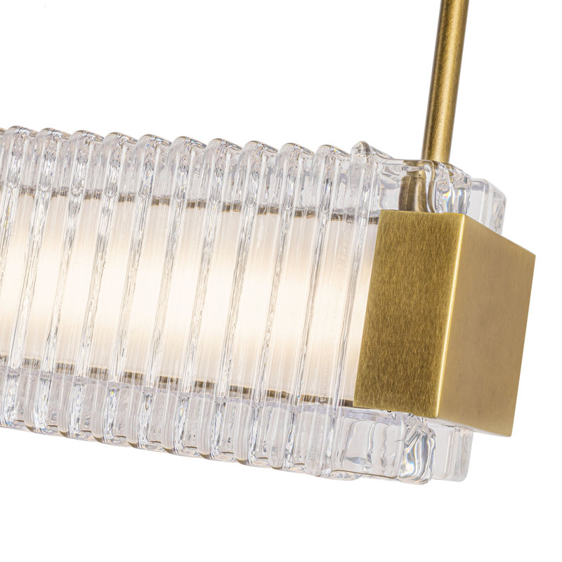 Alai 1 - Light LED Pendant by Alan Pepin, Vintage Brass