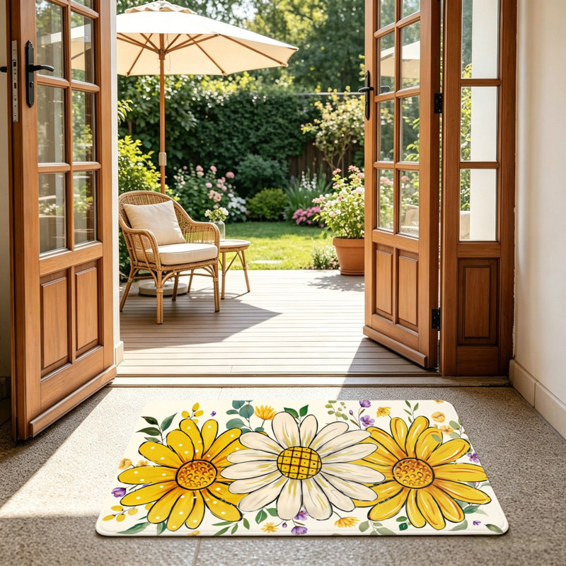 Tapis jaune 24 po x 36 po Daisy