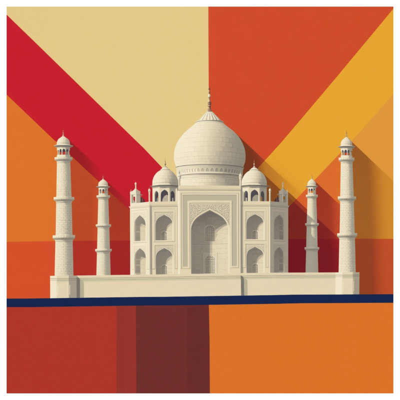 Couvertures Taj Mahal Illustration, L 60 po x H 80 po