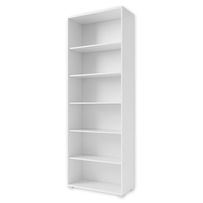 OFFICE LINE 220cm H Engineered Wood Standard Shelf Bookcase, 220cm H x 79cm W x 35cm D., White