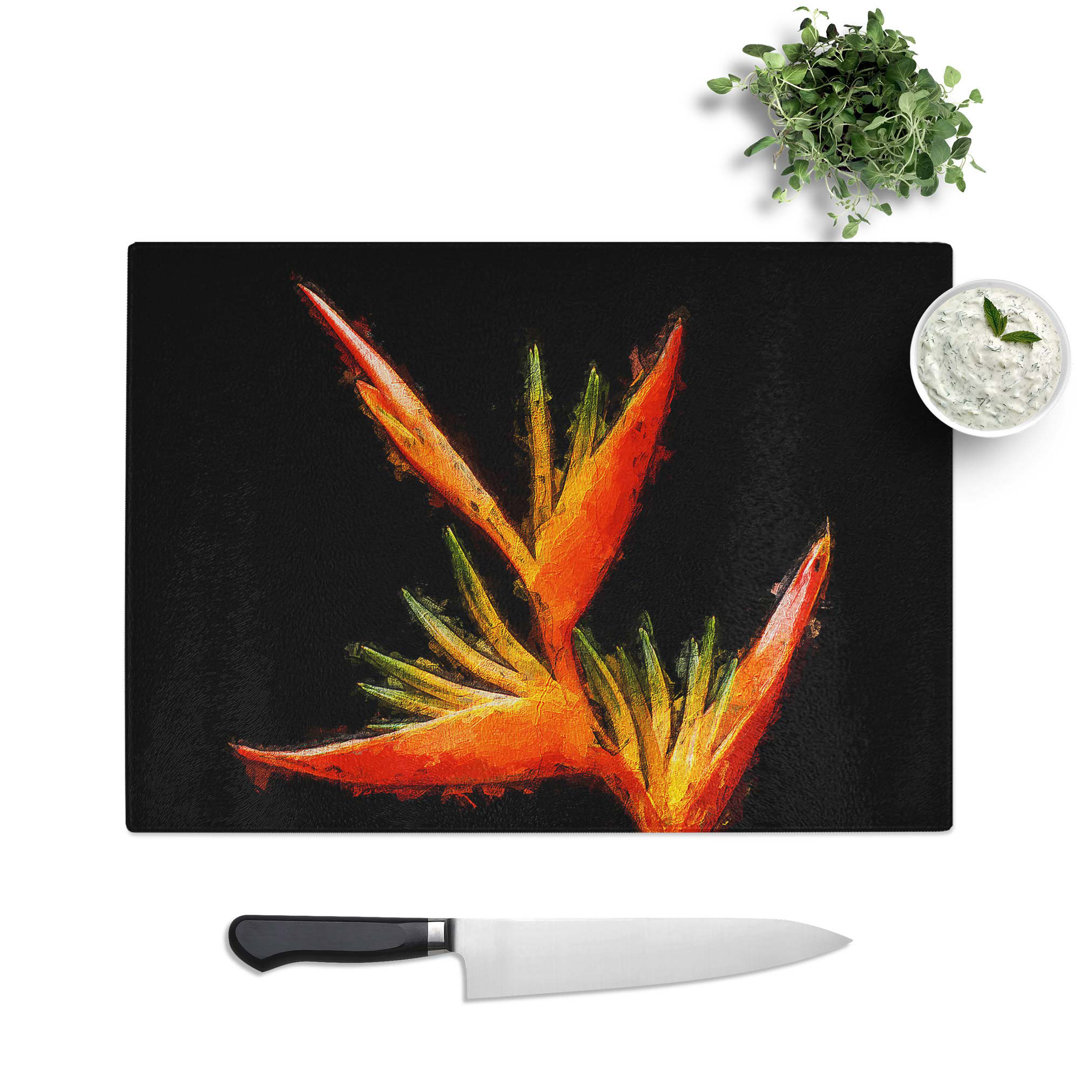 Tempered Glass Bird of Paradise Chopping Board