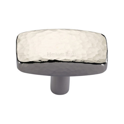 Heritage Brass Cabinet Knob Rectangular Hammered Design