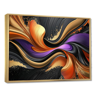 Abstract Perspective Of Metallic Gold & Purple II - Abstract Modern Transitional Wall Art
