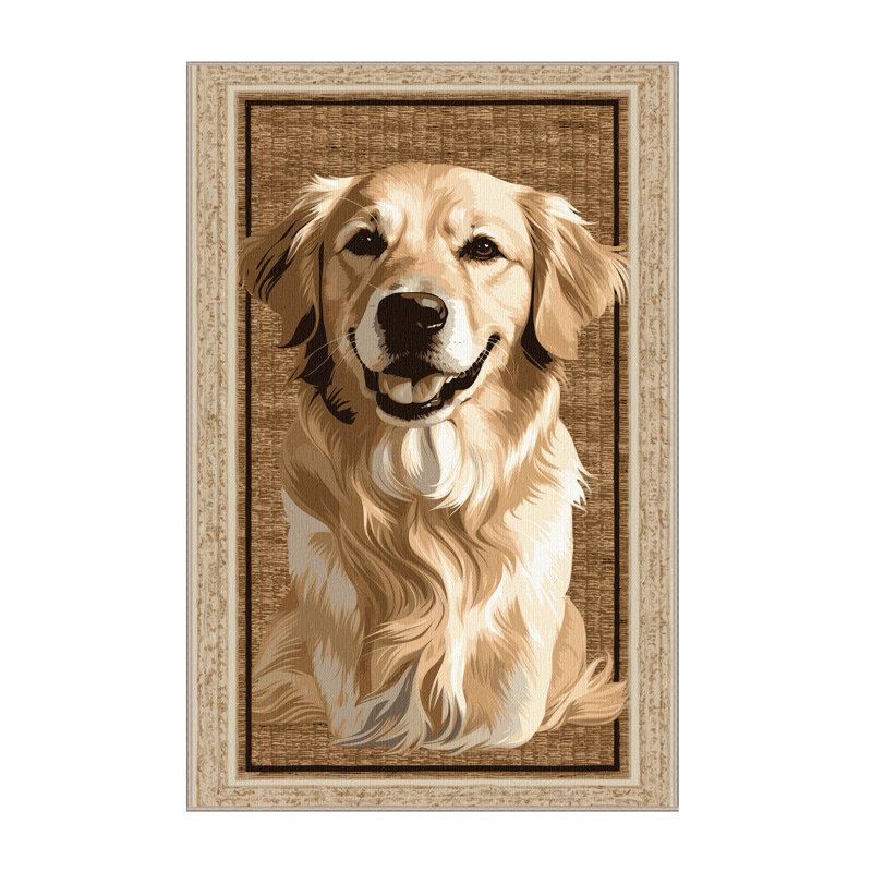  Tapis lavable Golden Retriever Dogs, Rectangulaire 2 pi x 3 pi