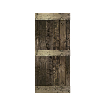84'' Solid Wood Paneled Painted without Installation Hardware Kit Barn Door