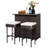 3PCS Patio Wicker Rattan Bar Set Table w/2 Turquoise Cushioned Stools-59049361-111465957