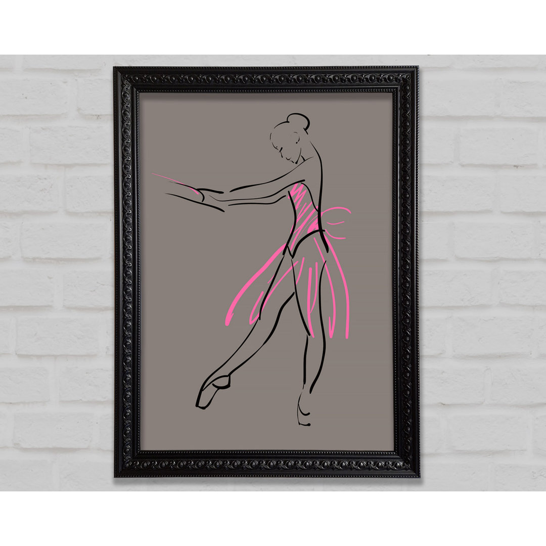 Grau Rosa Ballerina 1 - Druck