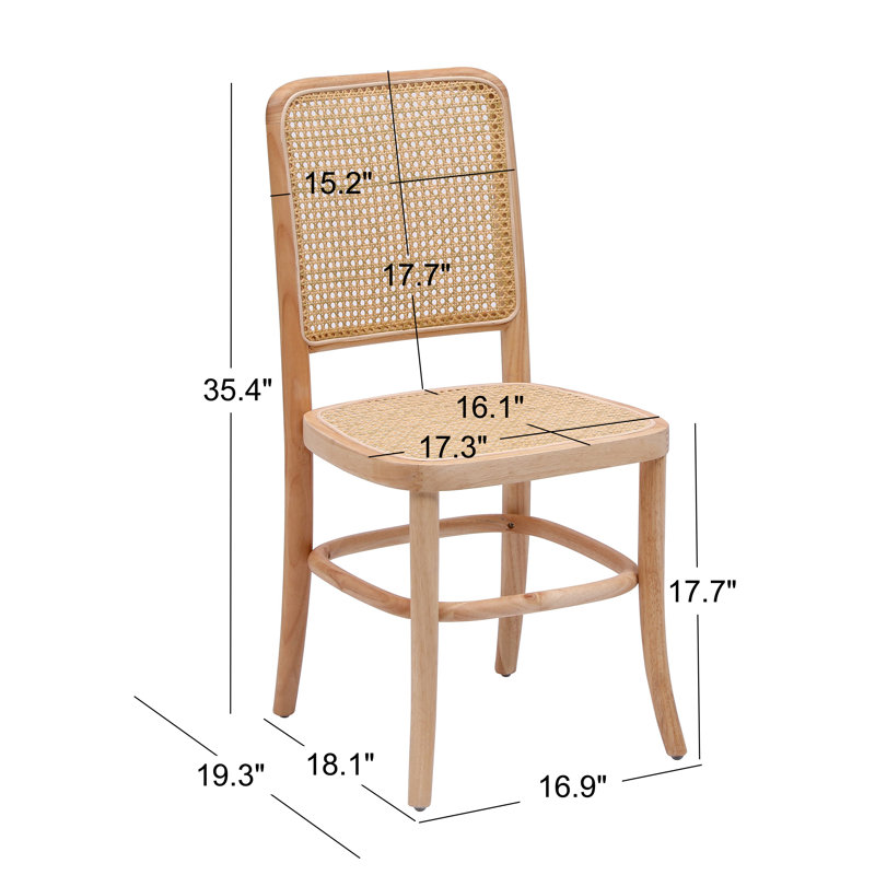 Ensemble de 2 chaises en bois et rotin Caterino