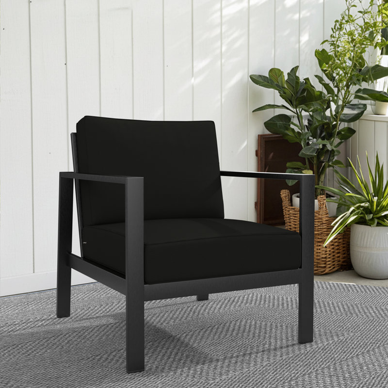 Coussin de siège / dossier Lange Sunbrella® pour l'extérieur Lani, Toile Sunbrella® noir