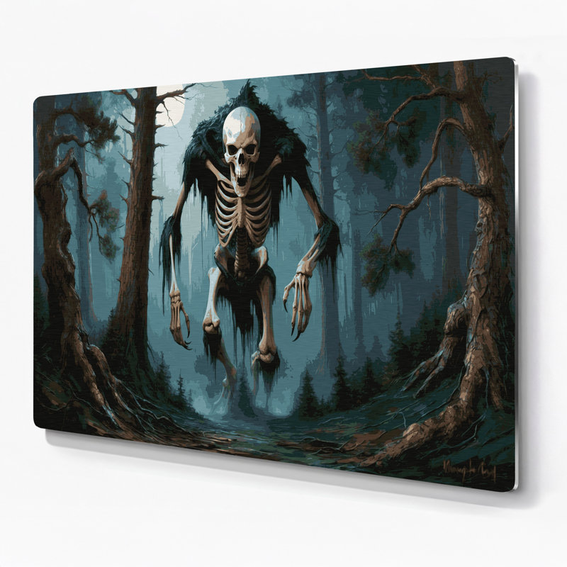 Art mural gris en métal Sci Fi Wendigo, H 240 po x l 240 po x P 0,05 po
