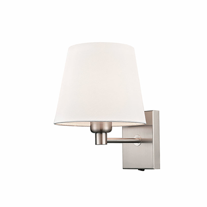 Potashnick Armed Sconce, Nickel, Off White