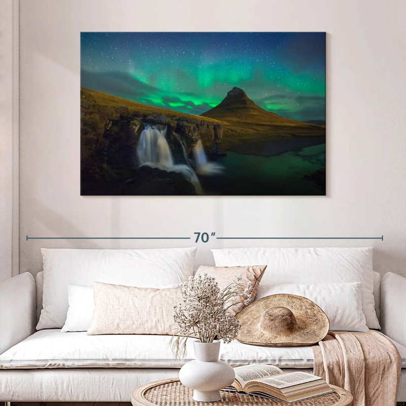 Alvord Kirkjufell Aurore boréale, H 32 po x l 48 po