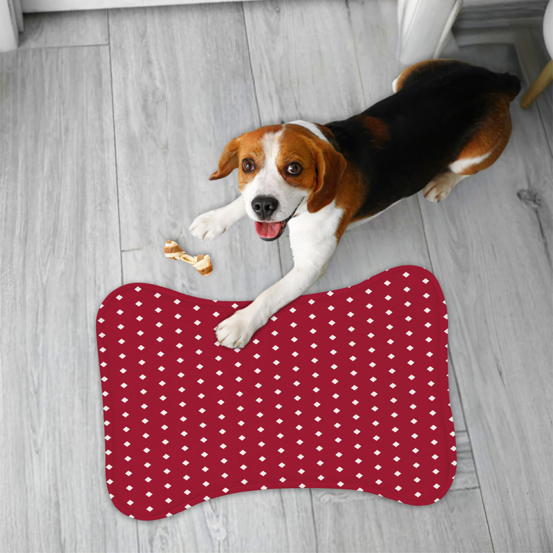 Polka Dot Design - 1 Piece Bone Shape Feeding Mat