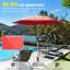 Parasol de patio de 7,5 pi, rouge brique, protégé et imperméable, 6 nervures, contrôle de la manivelle inclinable sans effort pour la terrasse extérieure de la piscine