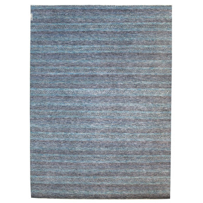 Illusion Striped Area Rug in Blue