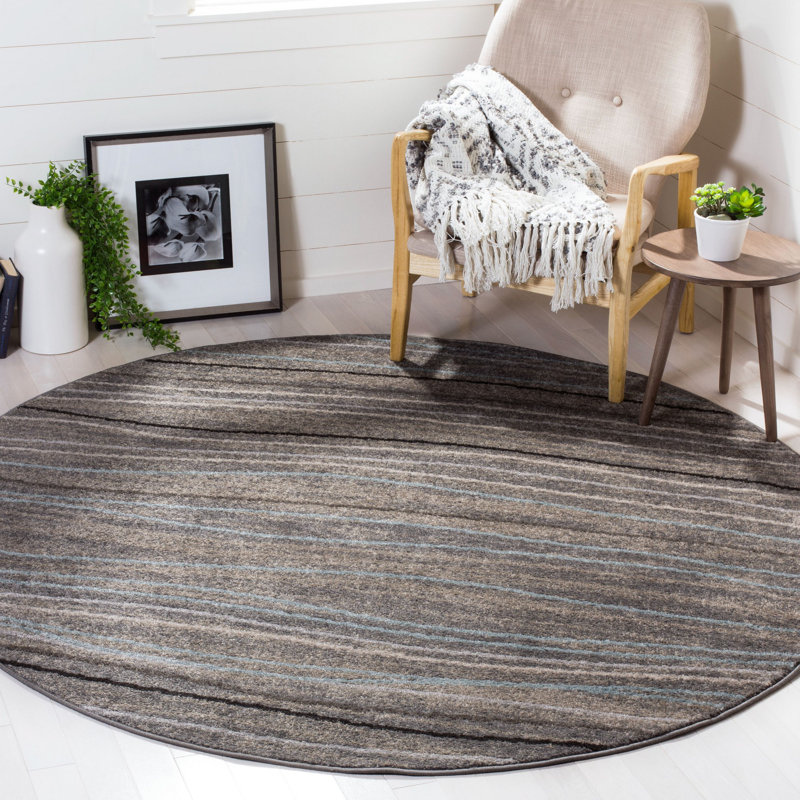 Tapis à motif abstrait Mcnealy, Rond 6 pi 7 po