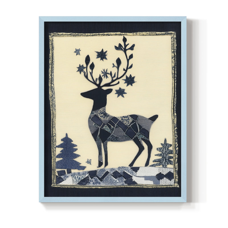 «Christmas Holiday Art DCCLXII», reproduction d'art encadrée - bois massif, H 11 po x l 9 po, Bleu