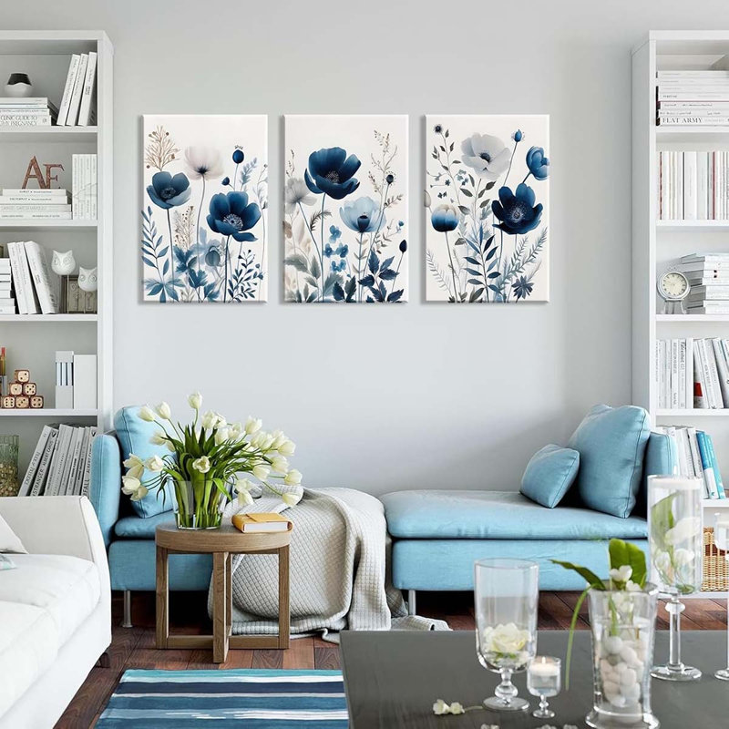 3 Piece Wrapped Canvas Print, 40 cm H x 90 cm W