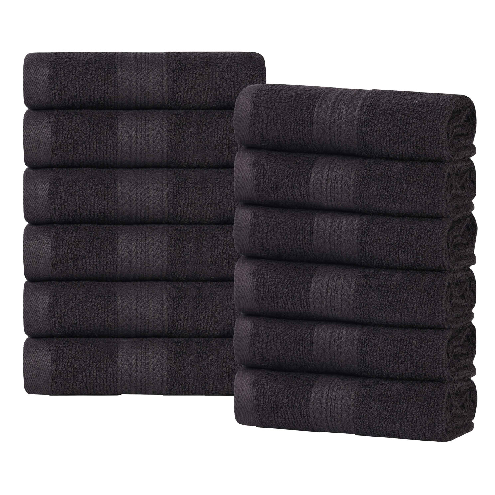 Sustainable Cotton Washcloth Set, Black