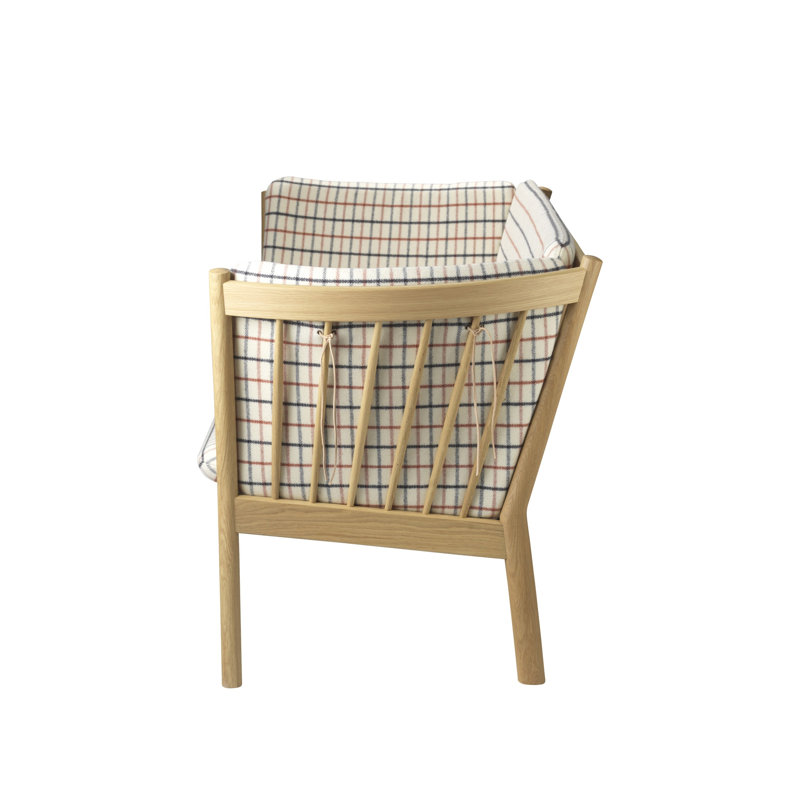 J148 Loveseat, Red Diced Plaid