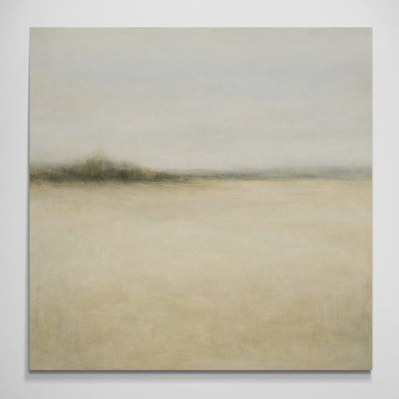 Pastel Landscape Abstract Wall Art - Canvas Framed Print, 41 cm H x 41 cm W