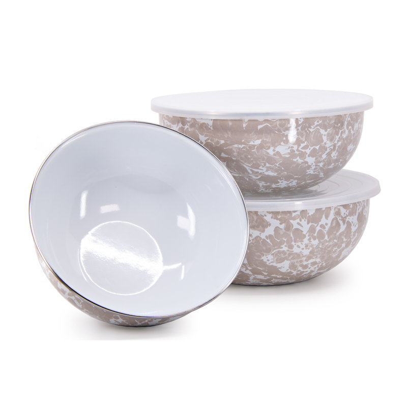 Taupe Swirl Mixing Bowls, Taupe Swirl