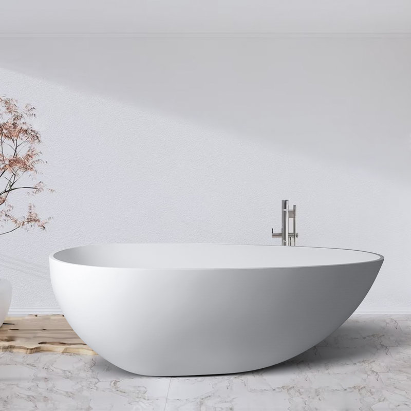 59.06'' x 29.53'' Freestanding Soaking Solid Surface Bathtub