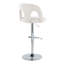Tabouret de bar réglable en métal chromé et tissu blanc neige avec repose-pieds arrondi en T - ensemble de 2-1427809385-1427809391