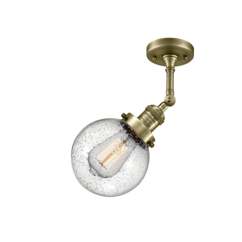 Clementina Dimmable Bath Sconce, 60 Watt Vintage Incandescent Bulb, Seedy, Antique Brass