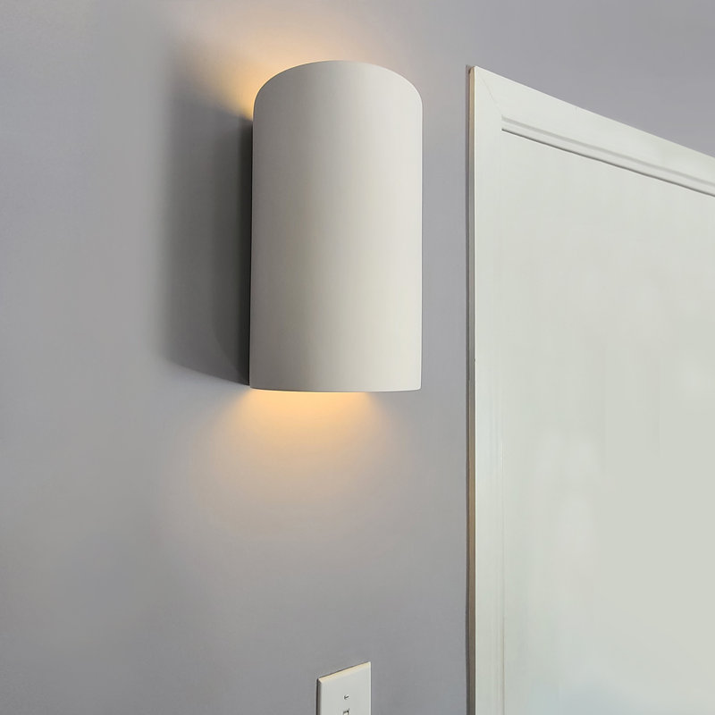Applique murale cylindrique Chios Up Down, H 13 po x l 7,75 po x P 6,25 po, Bisque nue, Non