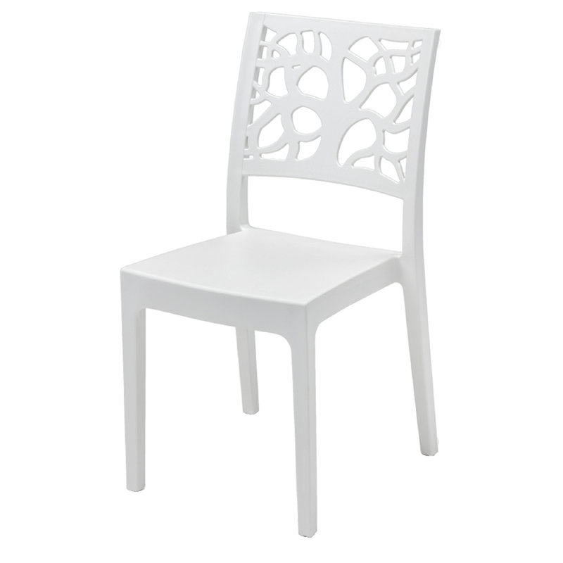 Aazan Stacking Patio Dining with Cushion, White