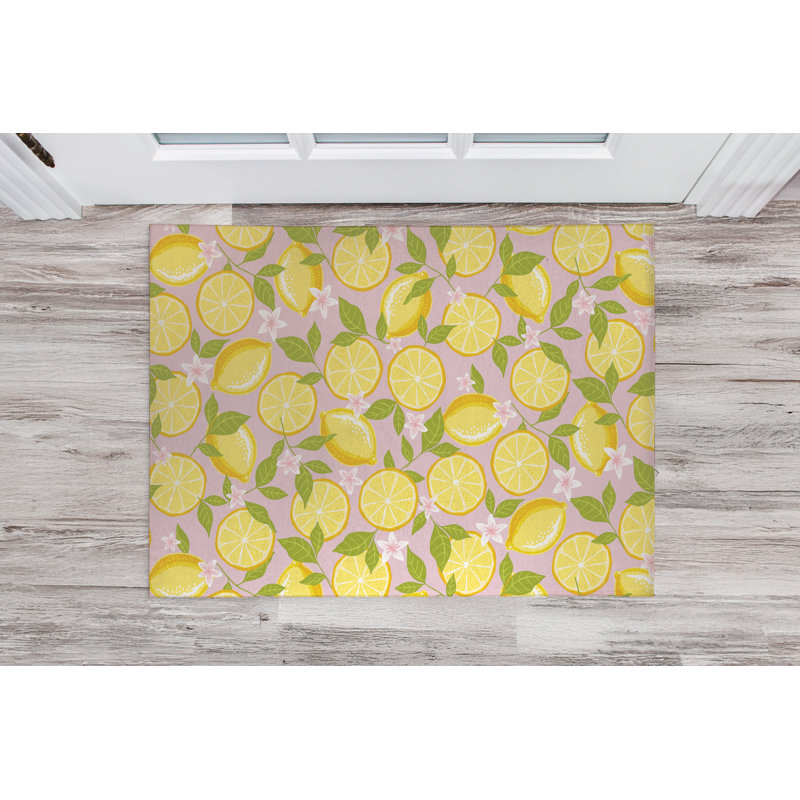 Paillasson citrons, L 60 po x L 84 po, Pink