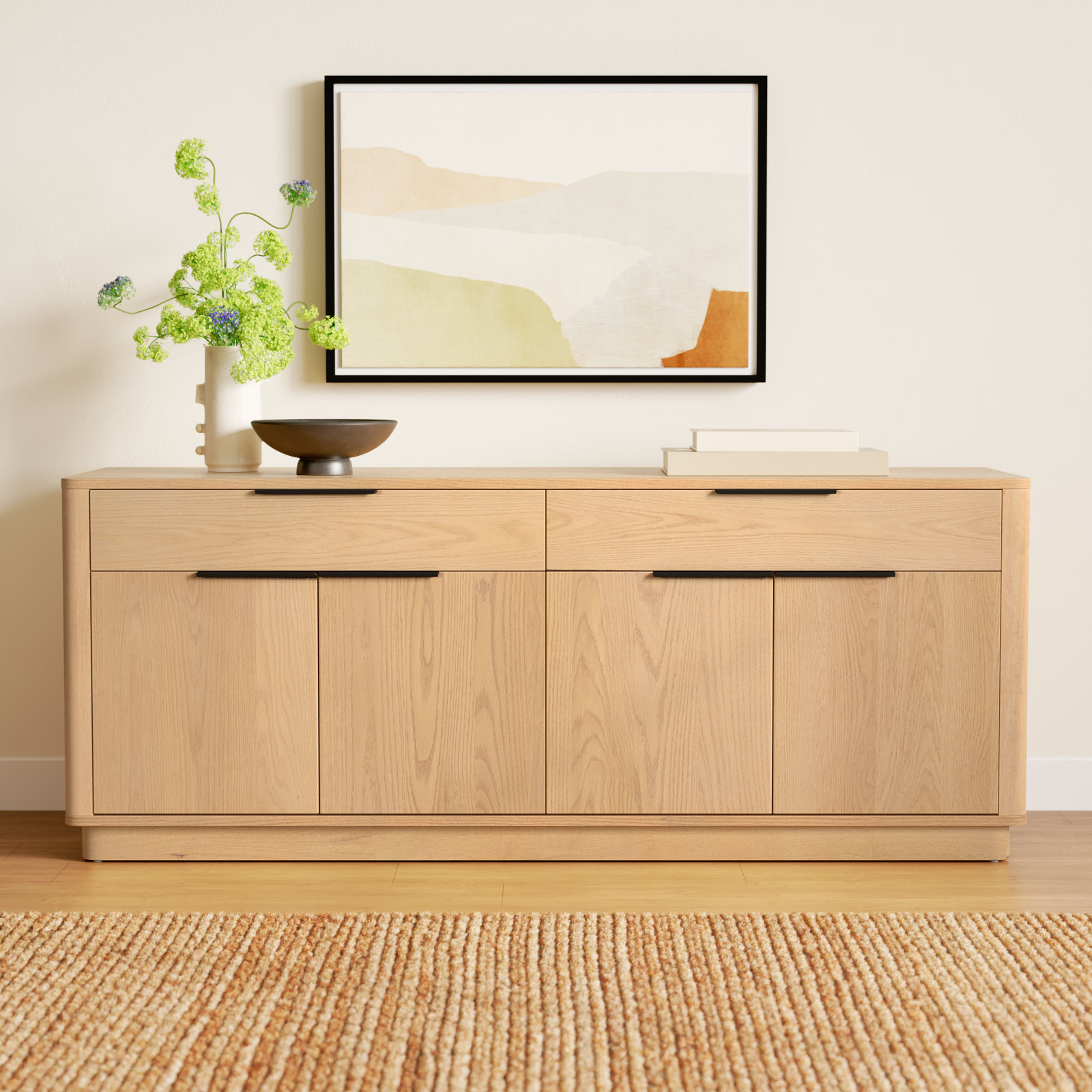 Tahani 60" Iron Oak TV Stand, Natural