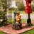 Resin Gnome Water Fountain Outdoor with LED Lights, Outdoor Water Fountain with Mushroom Waterfall for Patio Balcony Yard, 21" Tall Outdoor Fountain Garden Water Feature