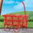 Red Metal Wagon Planter with Coco Liner