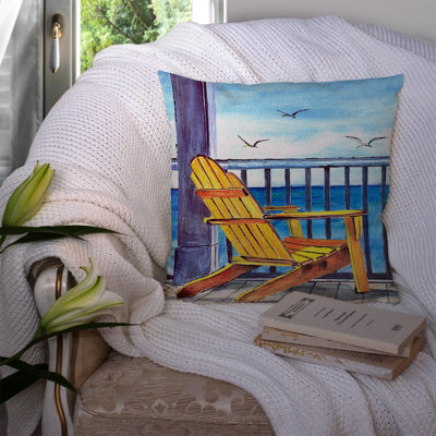  Yellow Adirondack Chair 14" Throw Pillow