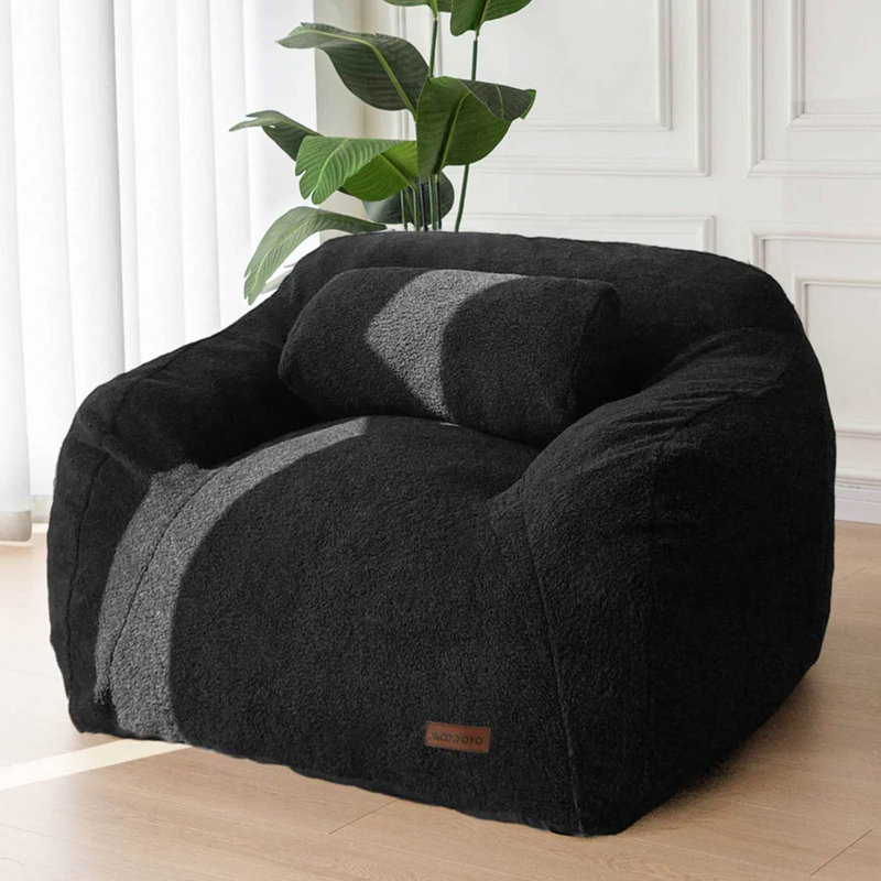 Fauteuil à billes en polyester, Polyester noir