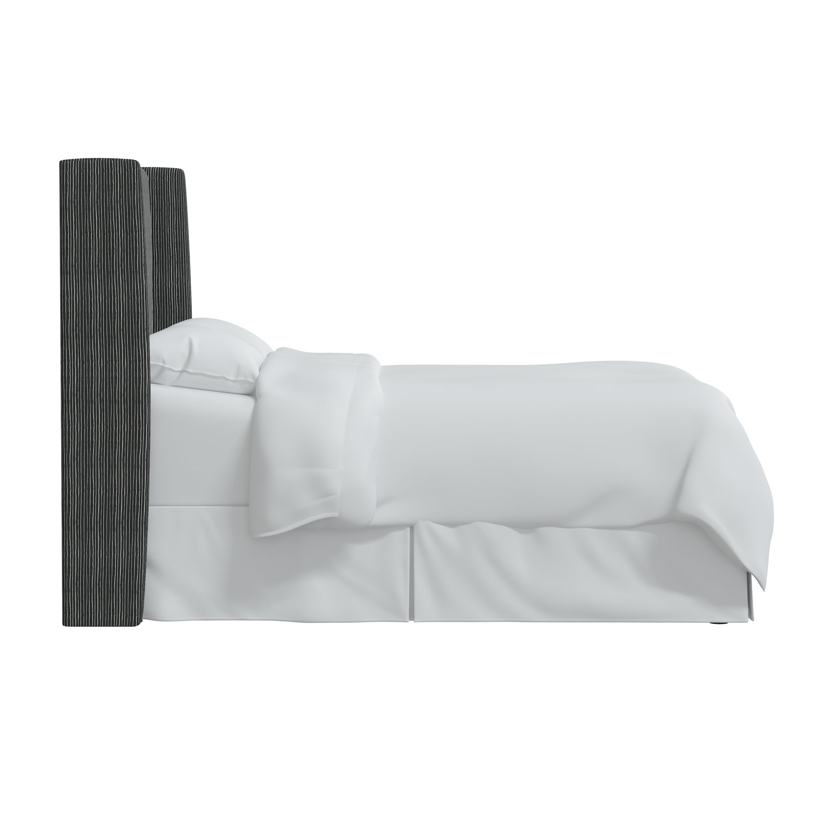 Matos Upholstered Headboard, King, Brush Stripe Ink