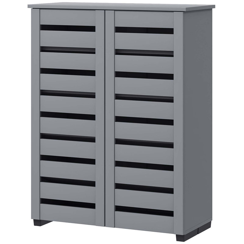 15 Pair Shoe Storage Cabinet, Grey