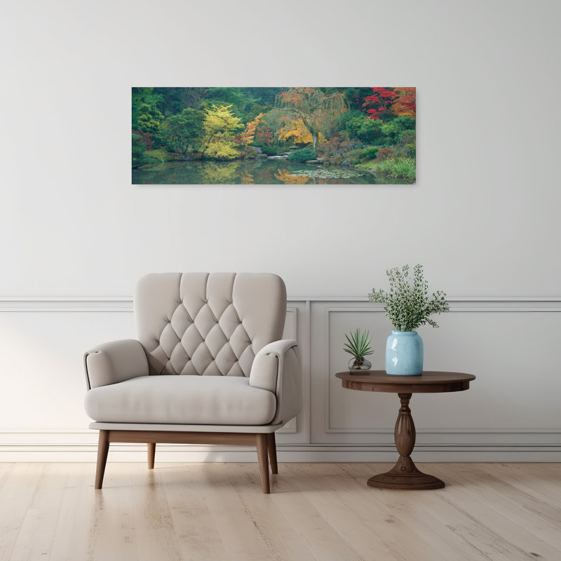 «The Japanese Garden Seattle Wa Usa», paysage abstrait, art mural, H 36 po x l 12 po