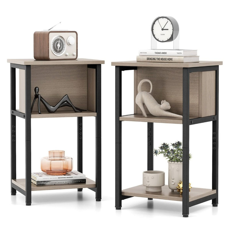 34cm W Metal Bedside Table