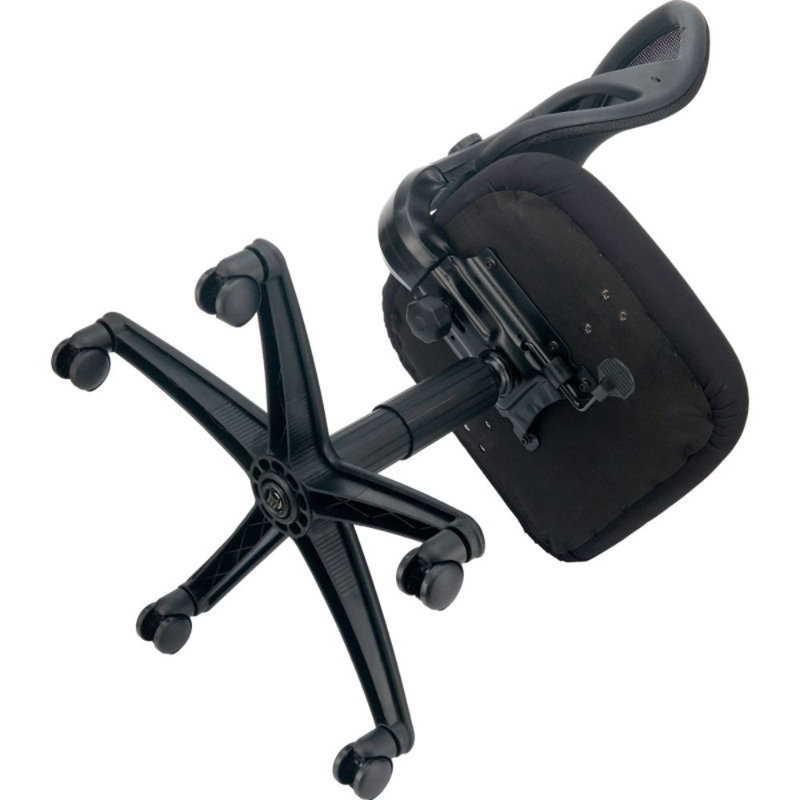 Black Mesh and Fabric Armless Task Office Chair