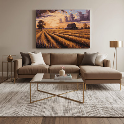 «Farm Evening Sunset», art mural sur toile