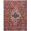 Tapis oriental en polyester tissé à la machine en rouge / noir-87897500