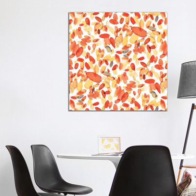 Abstract Petals Orange - Wrapped Canvas Print