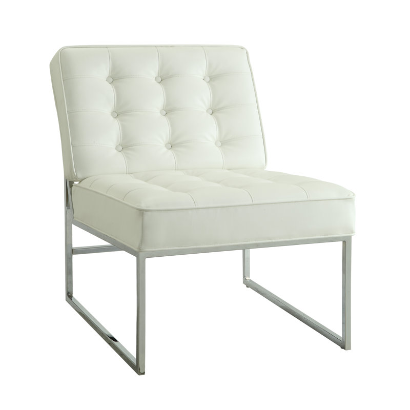 Fauteuil de chambre Aldgate, Simili cuir blanc