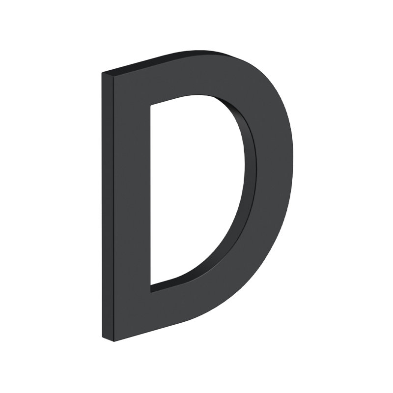 Deltana - LETTRE 4 po, série B, avec leviers, acier inoxydable, Noir mat