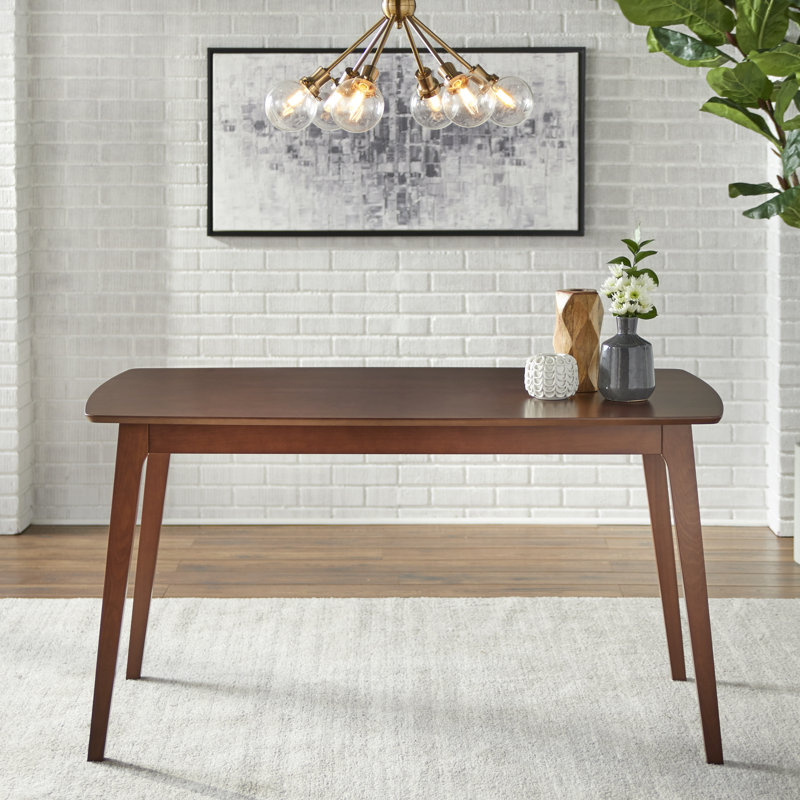 Brunehilde Dining Set, Walnut/Dark Gray, 7 Pieces: Table, 6 Chairs